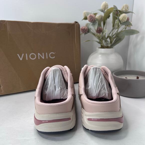 Vionic 23 Walk Mule Leather Lace Up Sneakers Comfort Pink Women's 6.5 Medium NWB - Picture 4 of 10